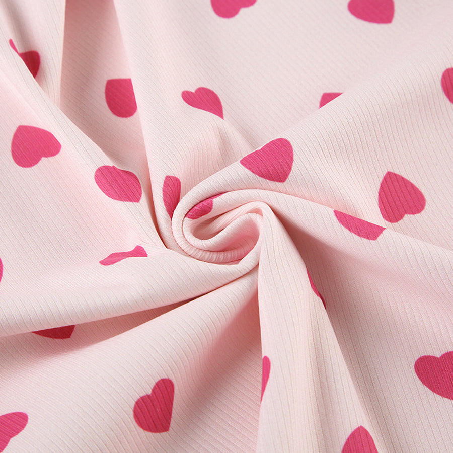 All My Love Heart Print Pajamas Set