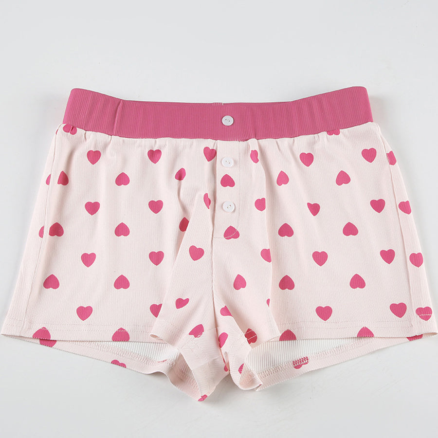All My Love Heart Print Pajamas Set