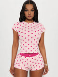 All My Love Heart Print Pajamas Set