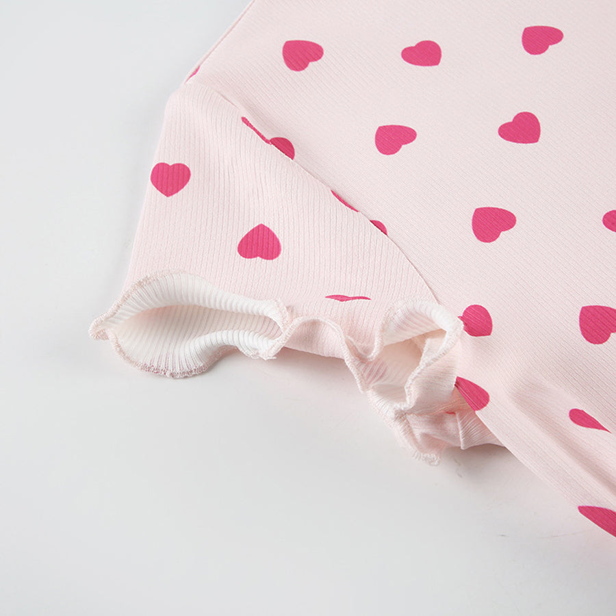 All My Love Heart Print Pajamas Set