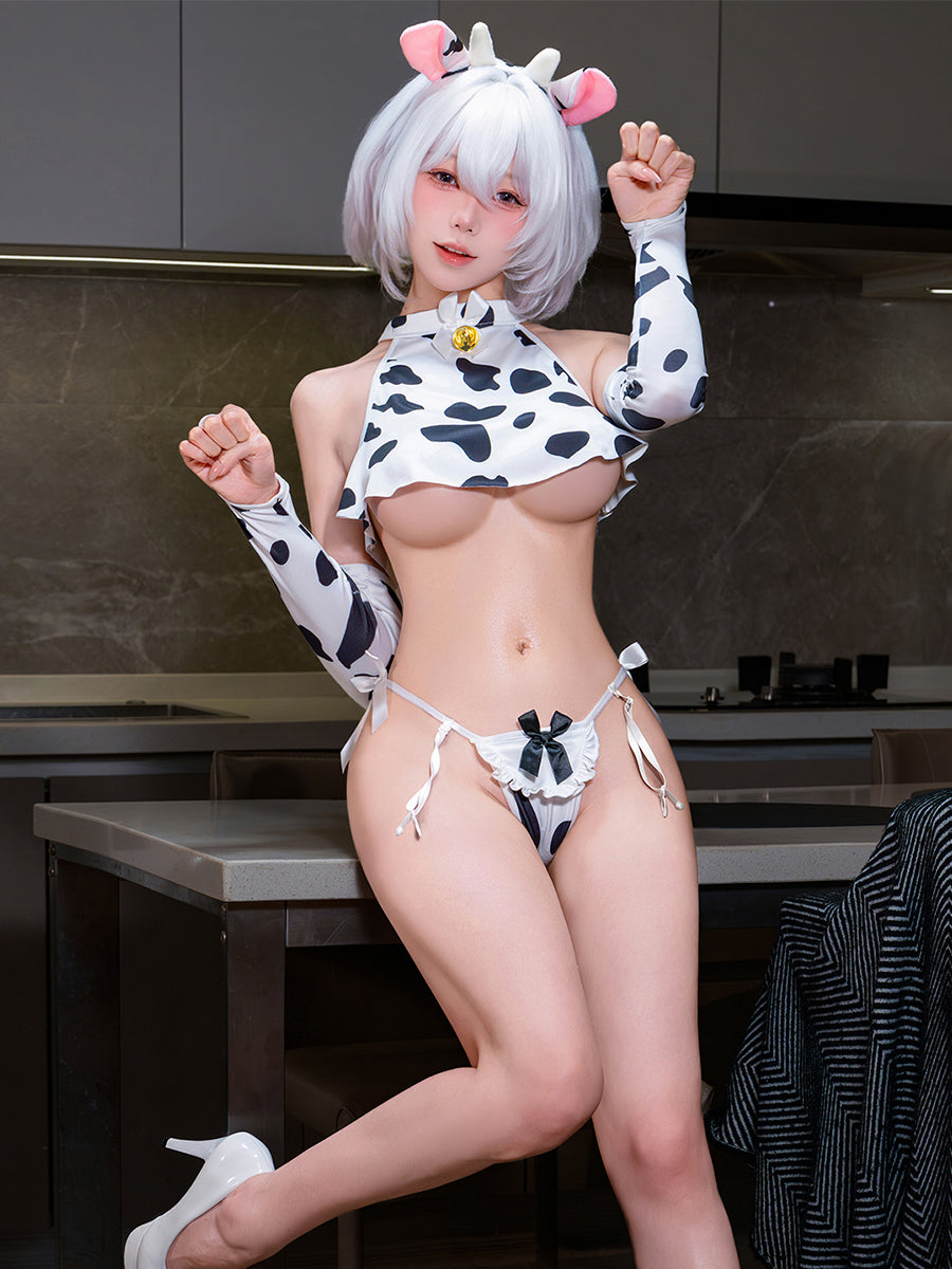 Anime Cow Girl Cosplay Costume Set