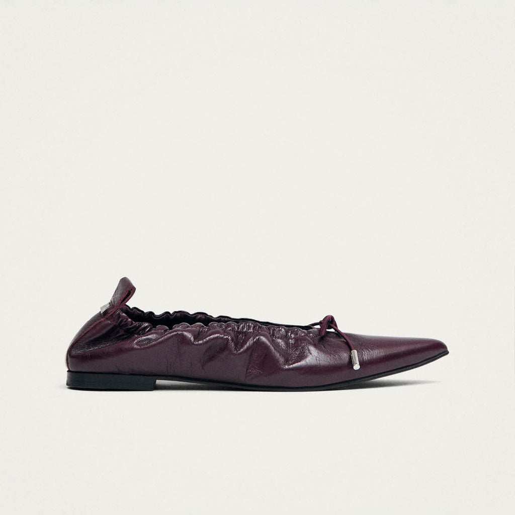 Arden Rift Burgundy Leather Ballet Flats
