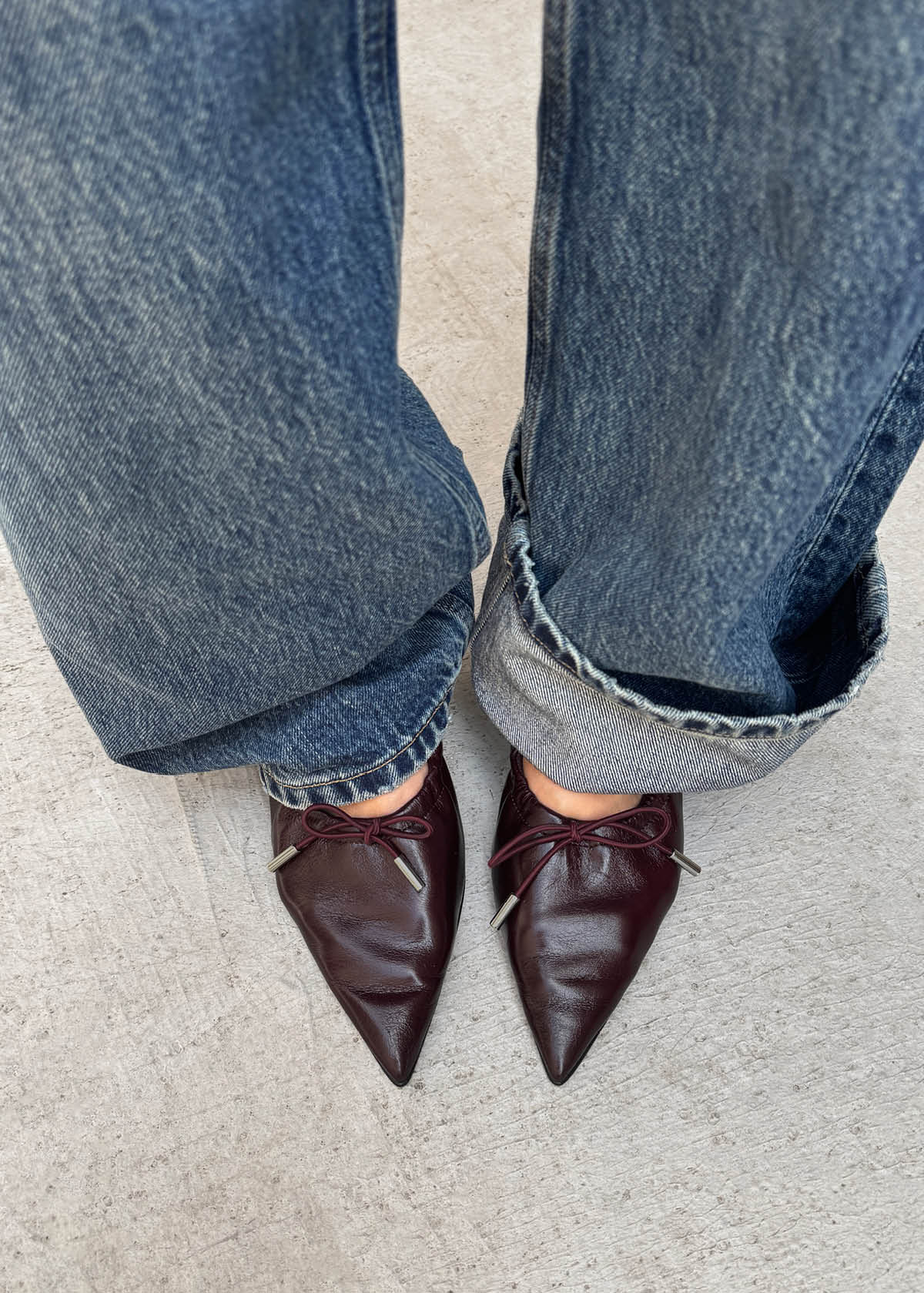 Arden Rift Burgundy Leather Ballet Flats