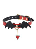 Faux Leather Bat Wing Choker Necklace