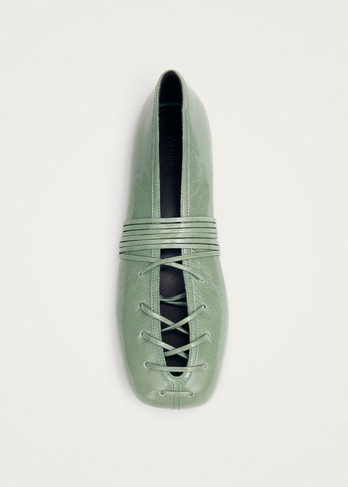 Bumi Onix Green Leather Ballet Flats