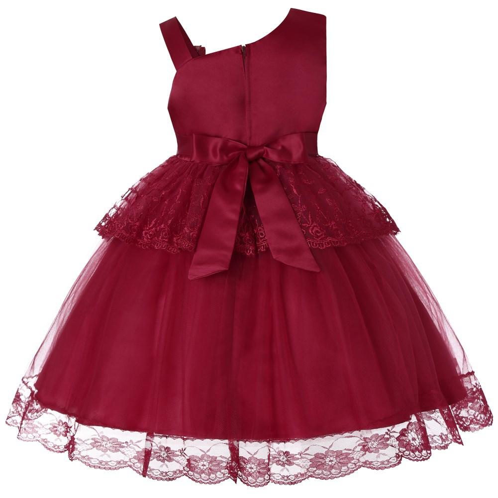 Flower Girl Dresses Lace Cute Princess Kids Formal Wedding Birthday Holiday Party