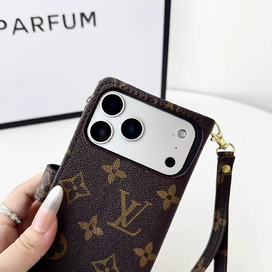 Classic Monogram Leather iPhone Wallet Case