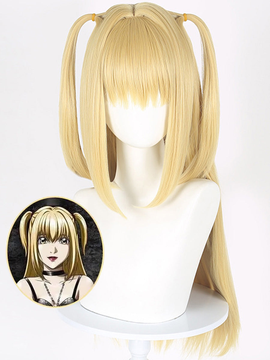 Long Gloden Ponytails Cosplay Wig