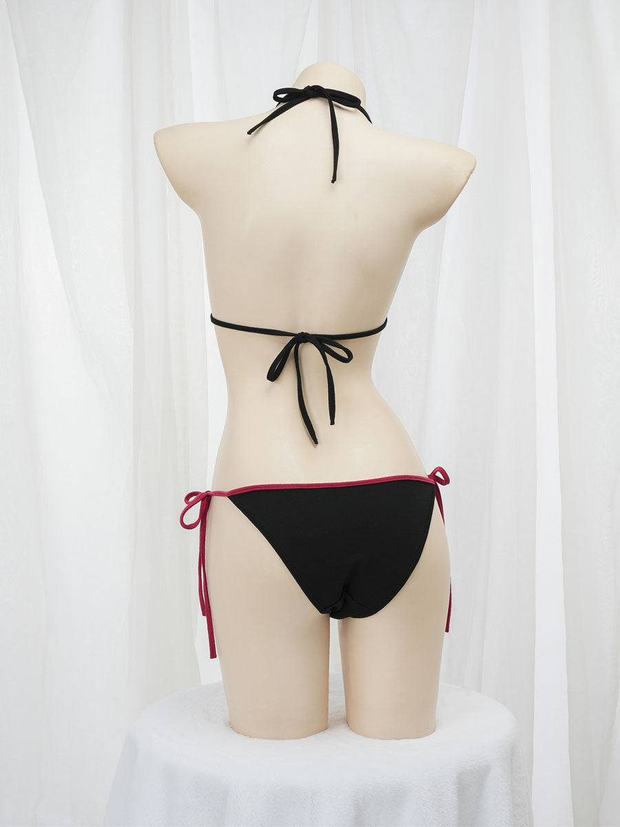 Devil Cropped Hoodie with Bikini
