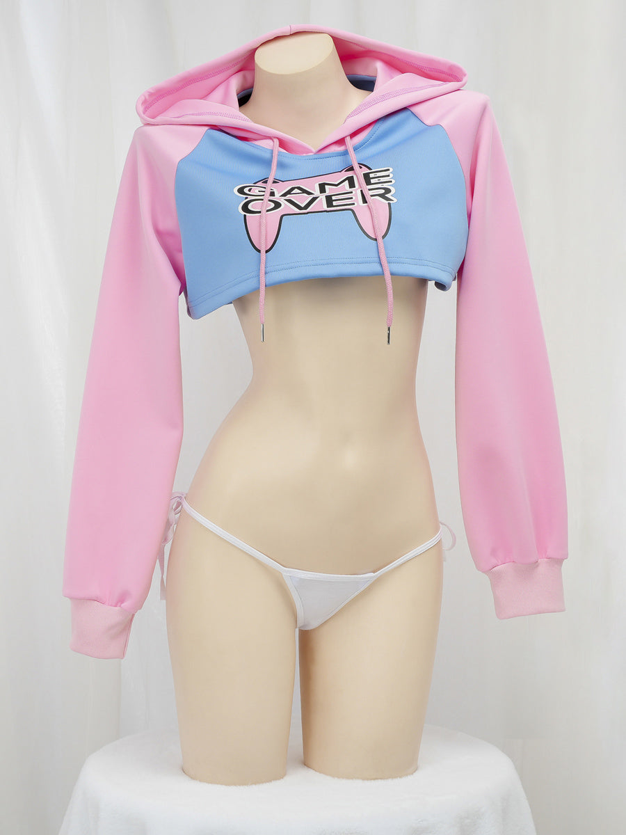 Game Over Cropped Hoodie