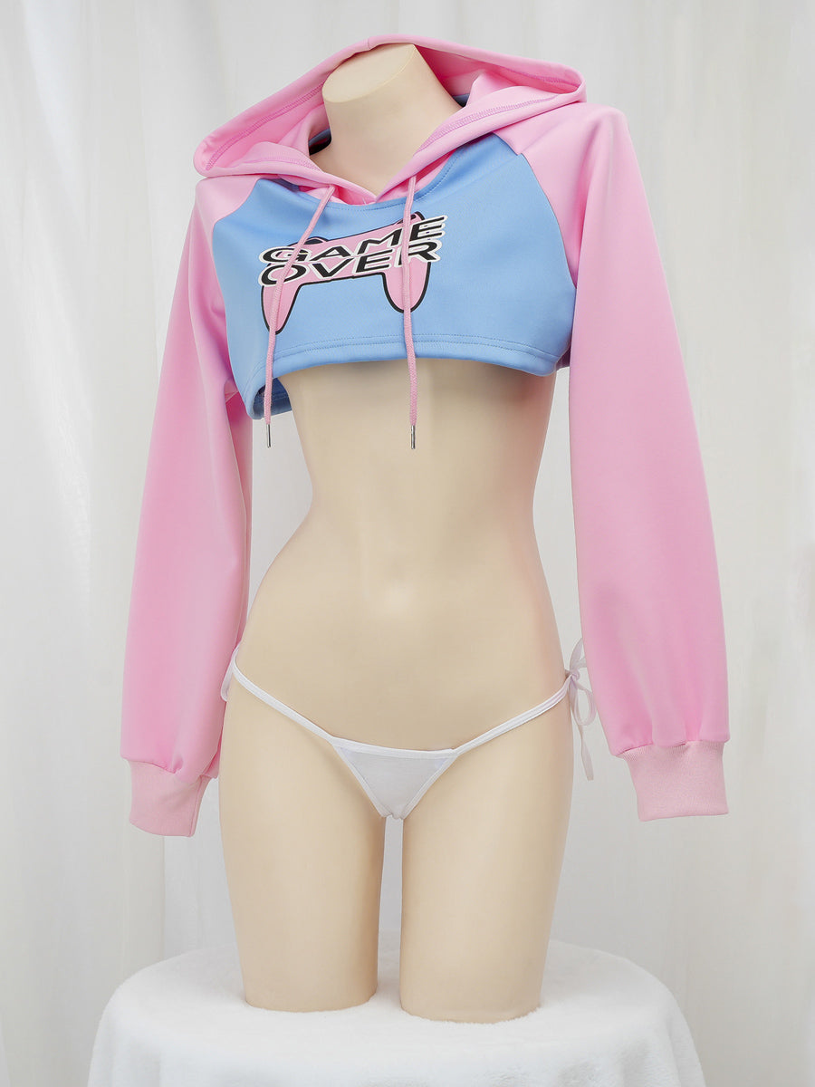 Game Over Cropped Hoodie