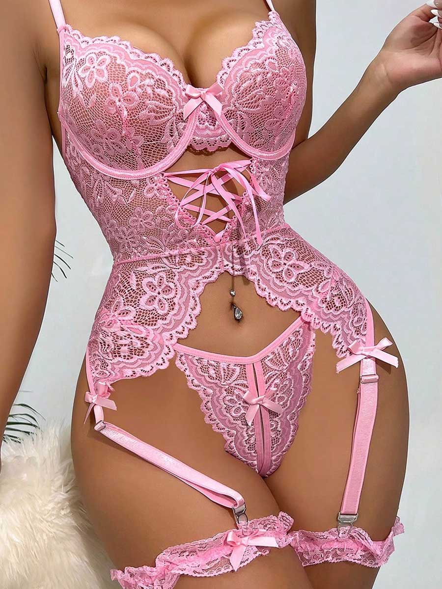 Hot Take Lace Bustier Set