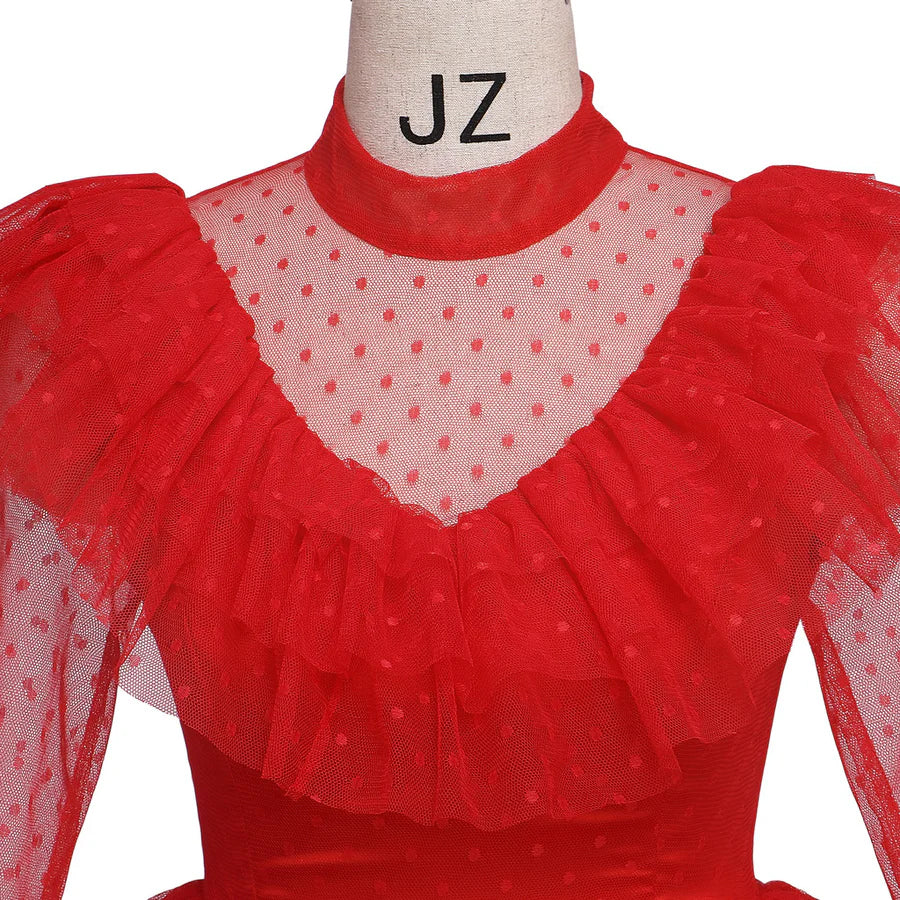 Red Gothic Wedding Dress Costume
