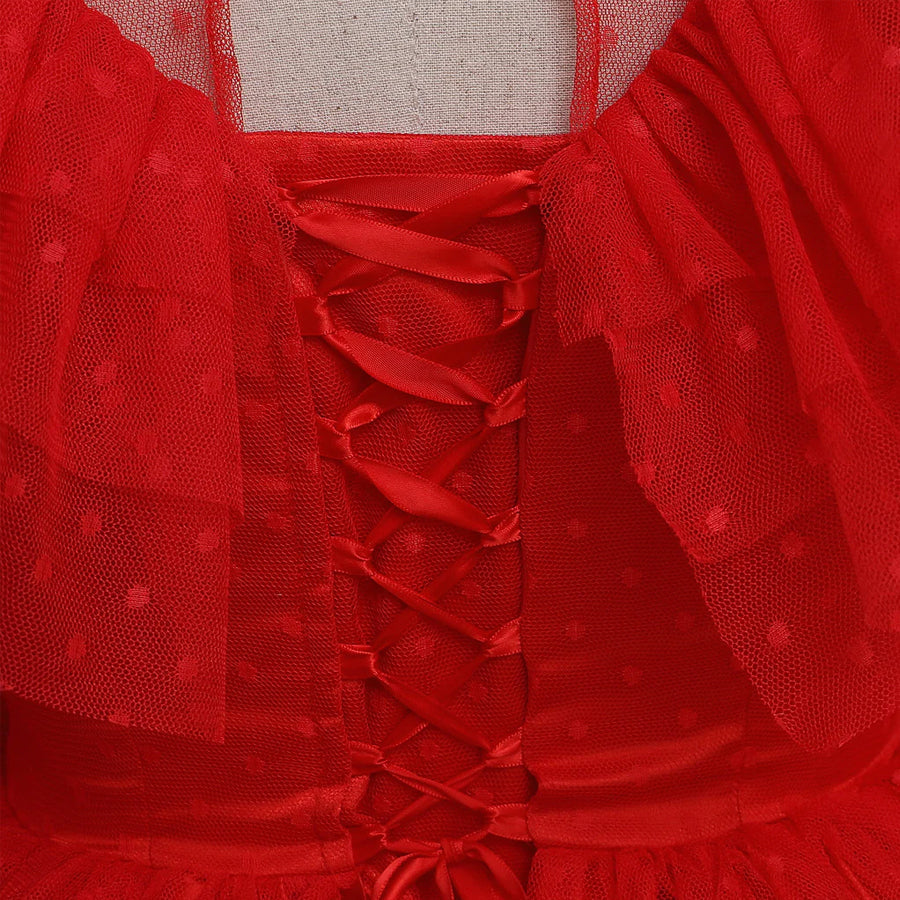 Red Gothic Wedding Dress Costume
