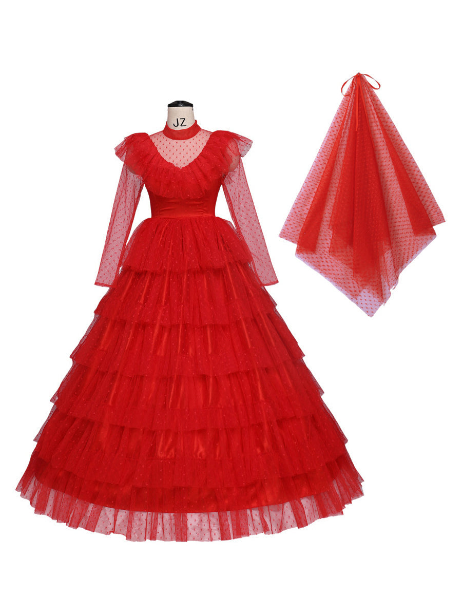 Red Gothic Wedding Dress Costume