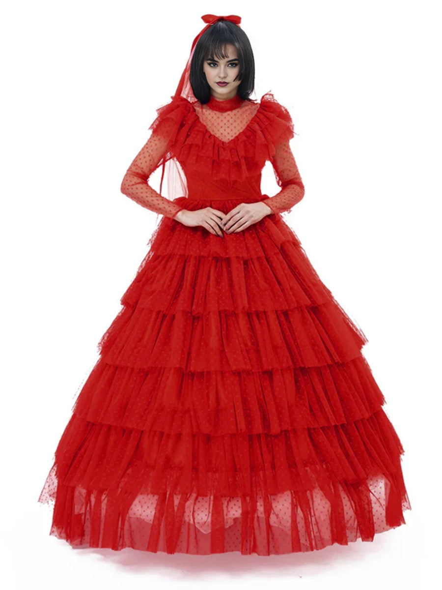 Red Gothic Wedding Dress Costume