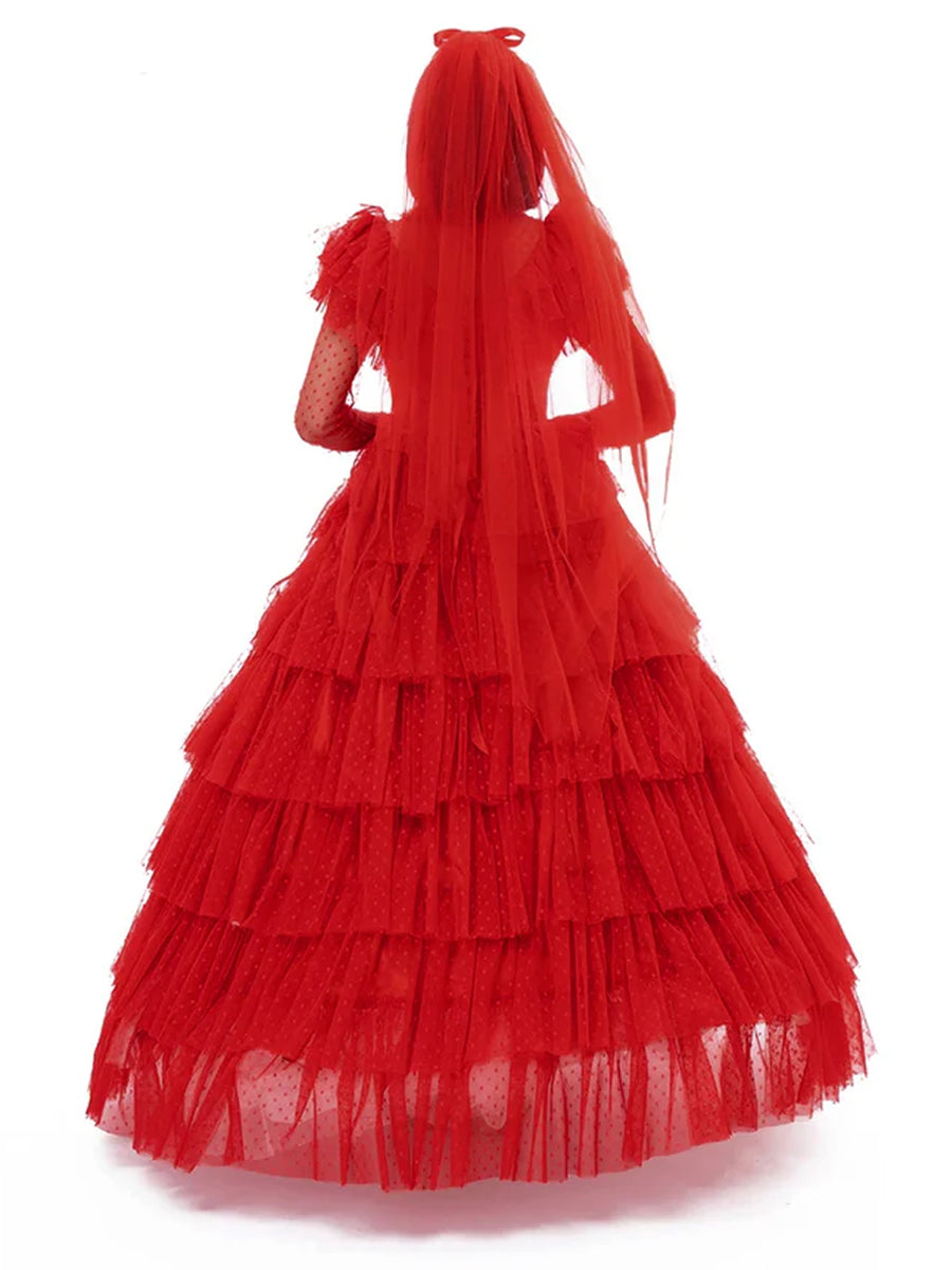 Red Gothic Wedding Dress Costume