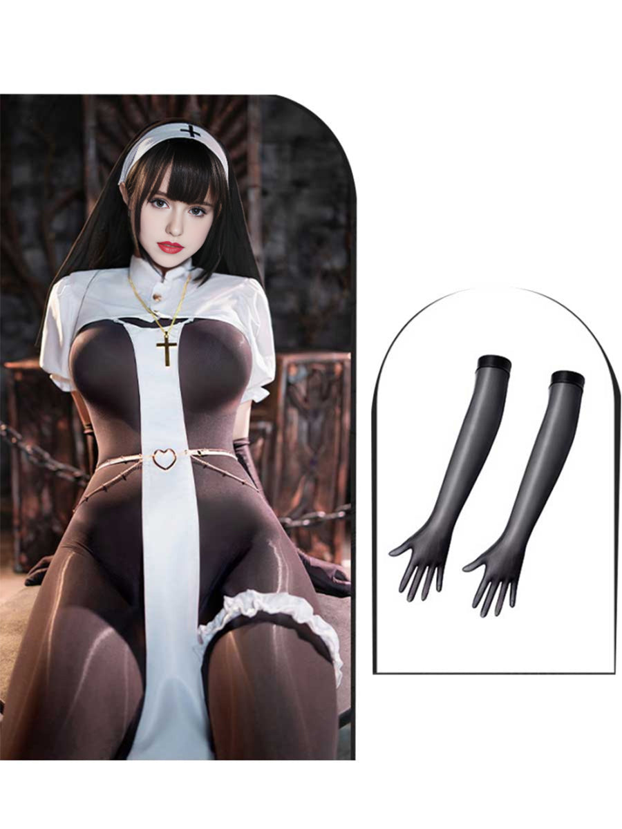 Plus Size Crotchless Nun Costume