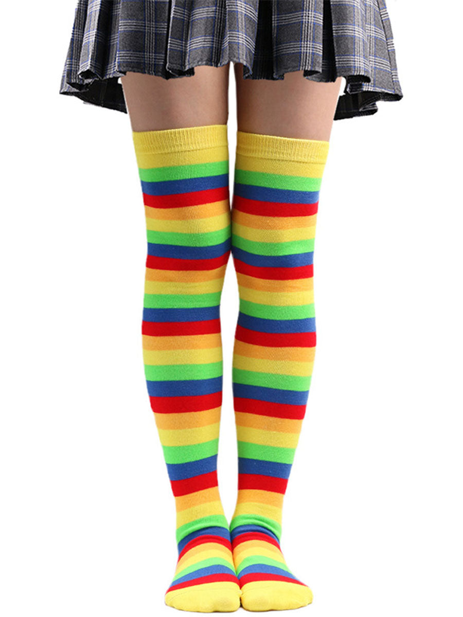 Rainbow Thigh High Stockings