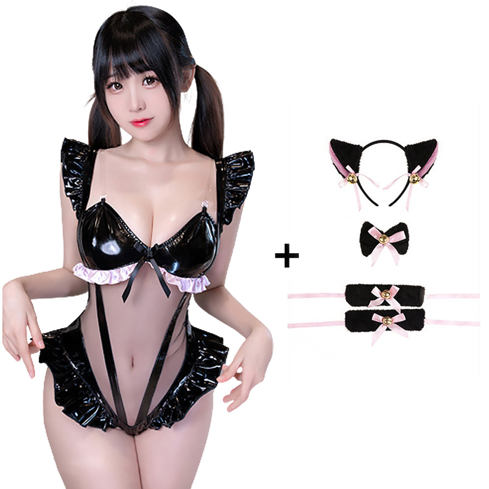 Latex Kitty Cat Costume