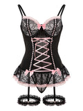 Black Lace Bustier Set