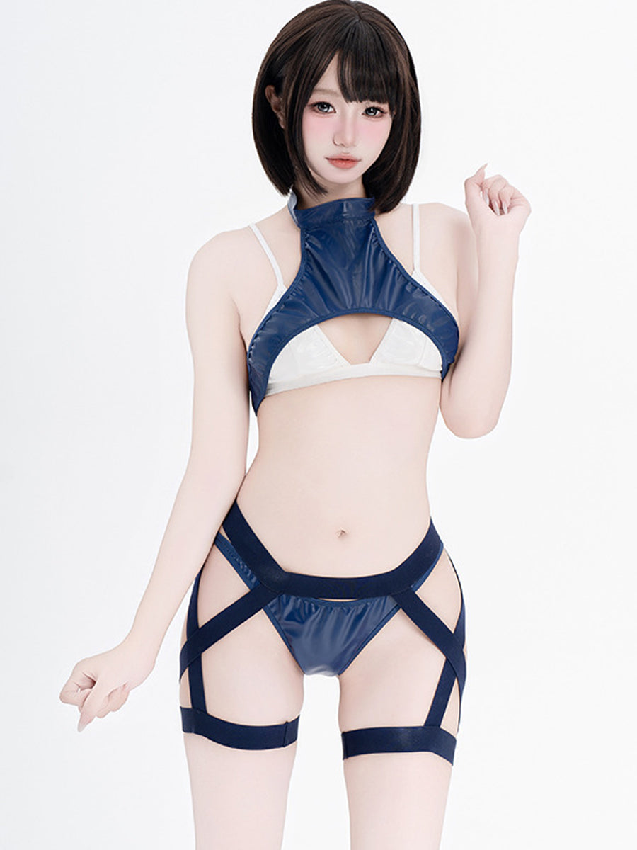4 Pieces Garter Bikini Set