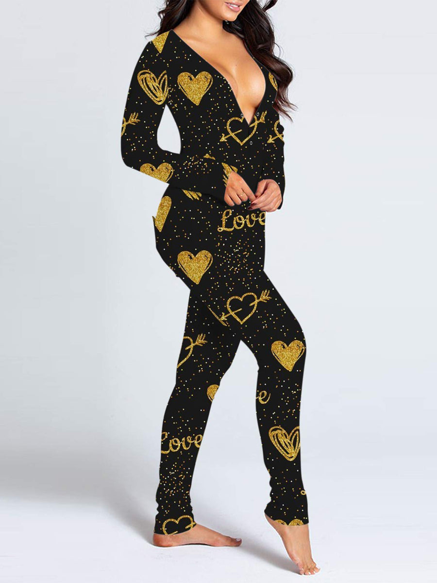 Love Valentines Butt Flap Pajamas