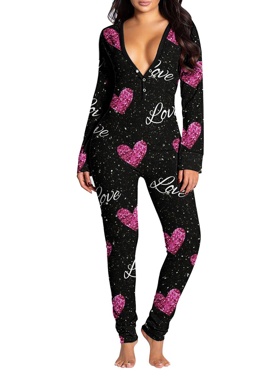 Love Valentines Butt Flap Pajamas