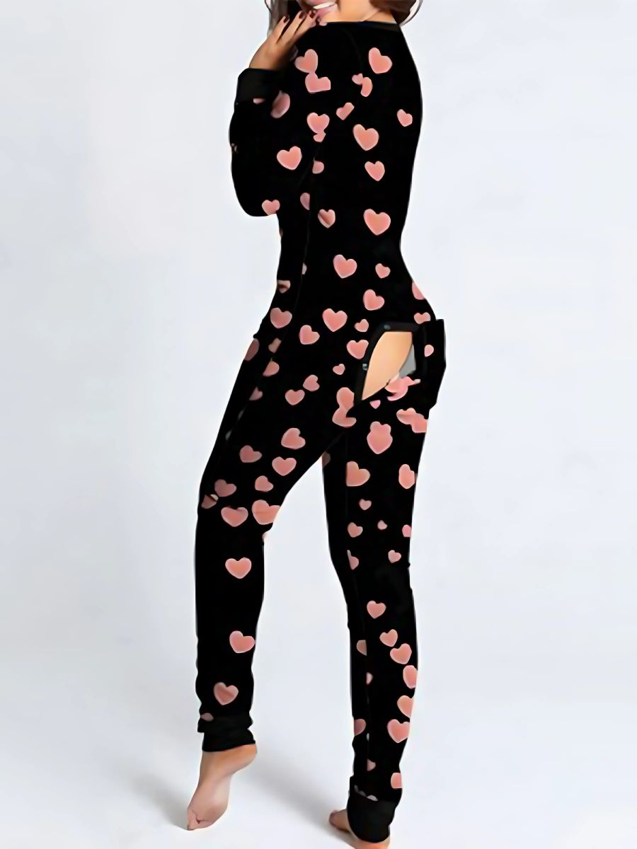Love Valentines Butt Flap Pajamas