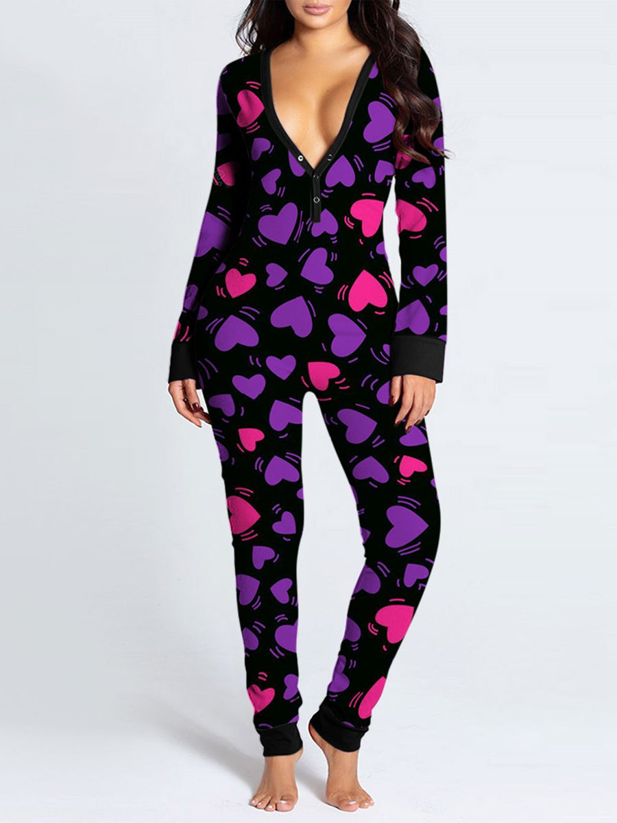 Love Valentines Butt Flap Pajamas