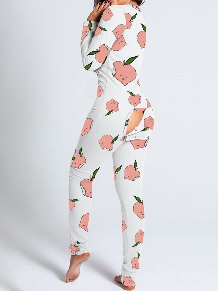 Love Valentines Butt Flap Pajamas