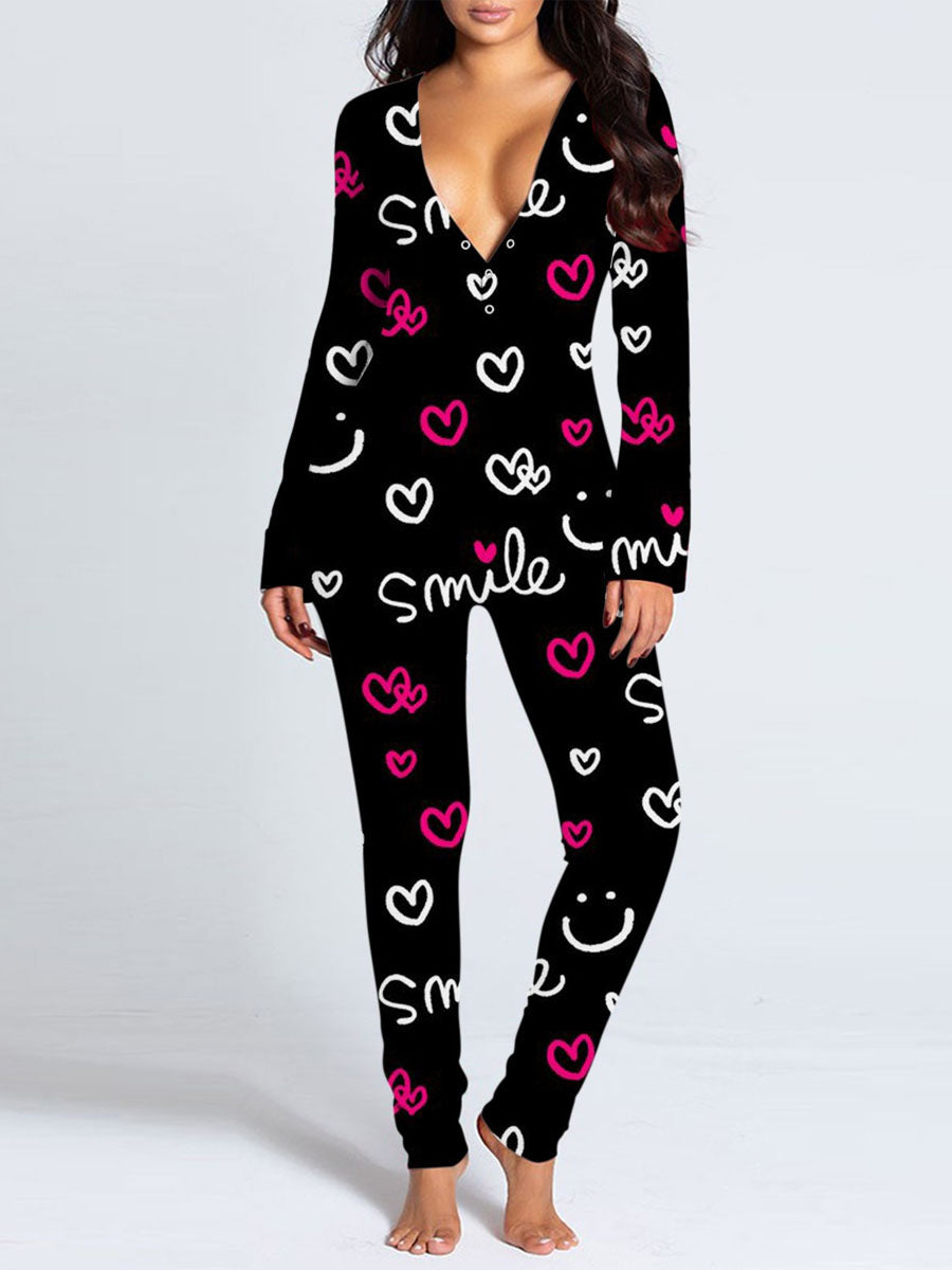 Love Valentines Butt Flap Pajamas