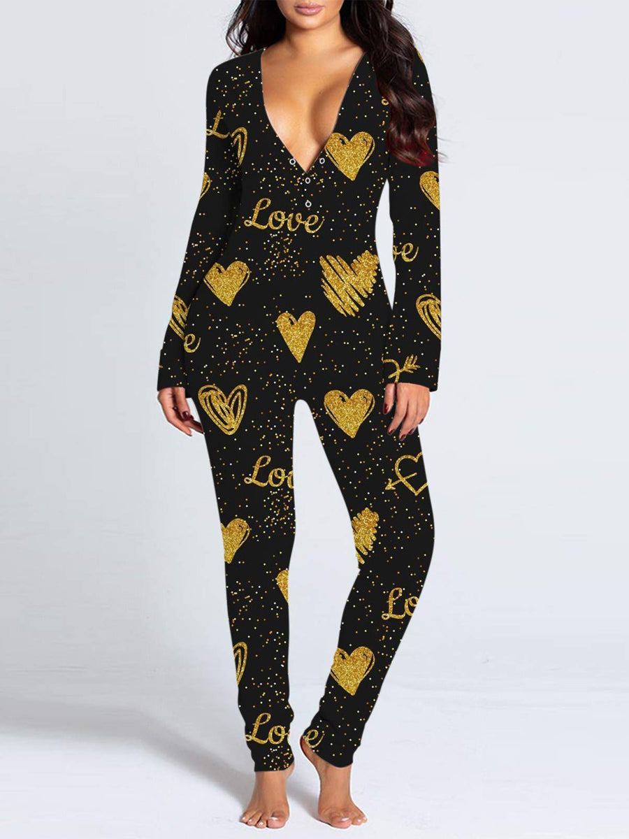 Love Valentines Butt Flap Pajamas