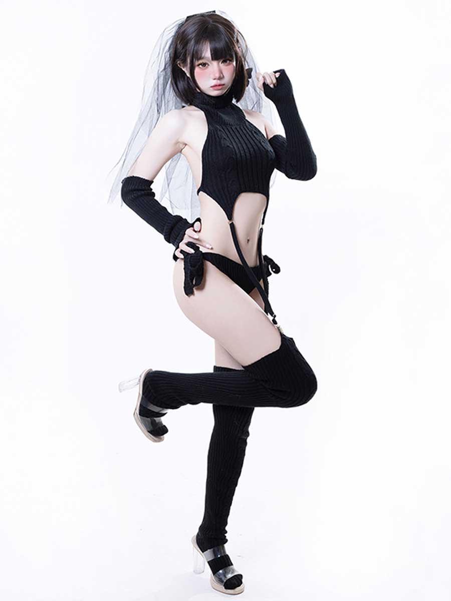 Backless Virgin Killer Sweater Lingerie