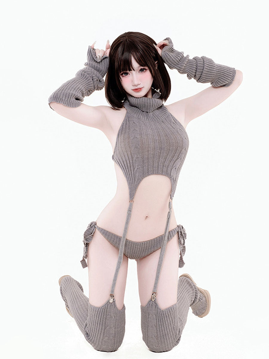 Backless Virgin Killer Sweater Lingerie