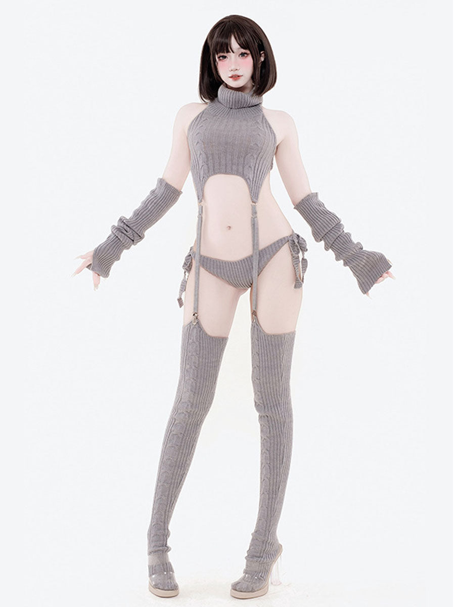 Backless Virgin Killer Sweater Lingerie
