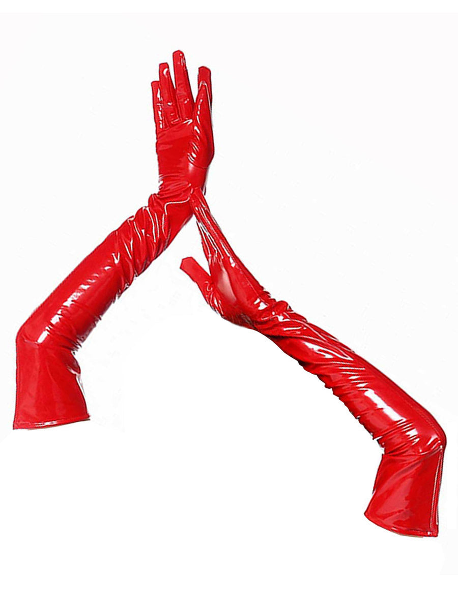 4-Piece Glossy Bodysuit Set with Leash