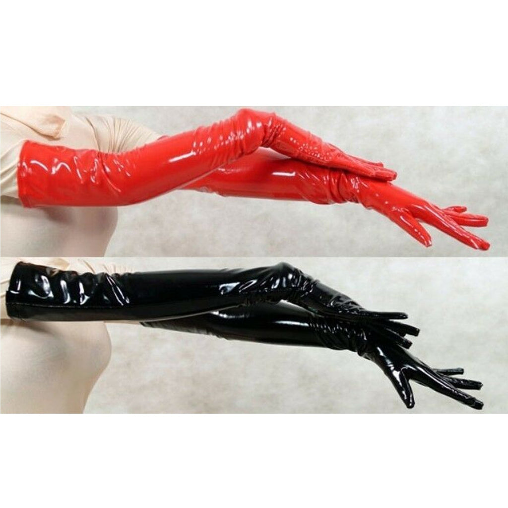 4-Piece Glossy Bodysuit Set with Leash