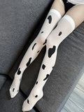 Cow Print Thigh High Stockings