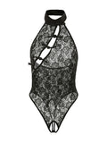 Crotchless Lace Cheongsam Bodysuit