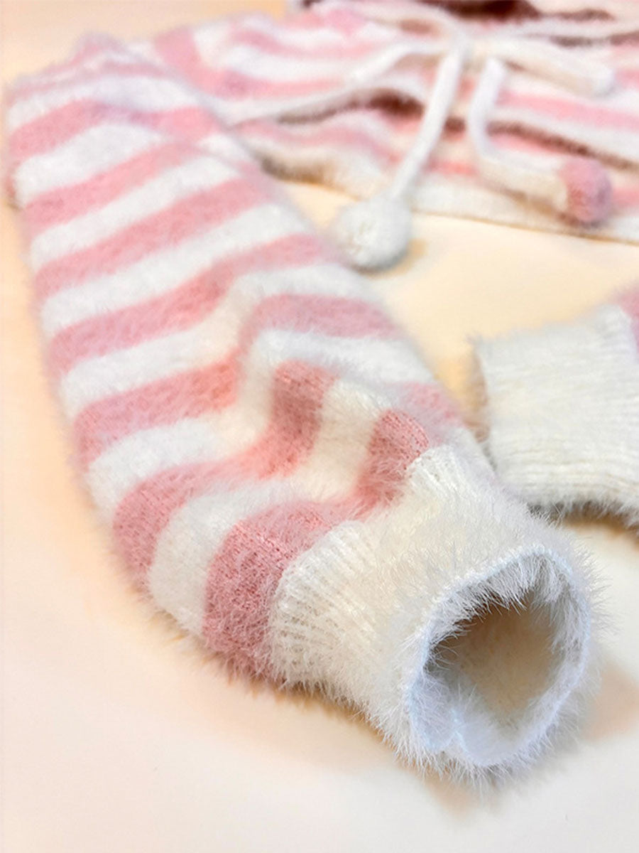 Fuzzy Striped Kitten Cosplay Lingerie Set