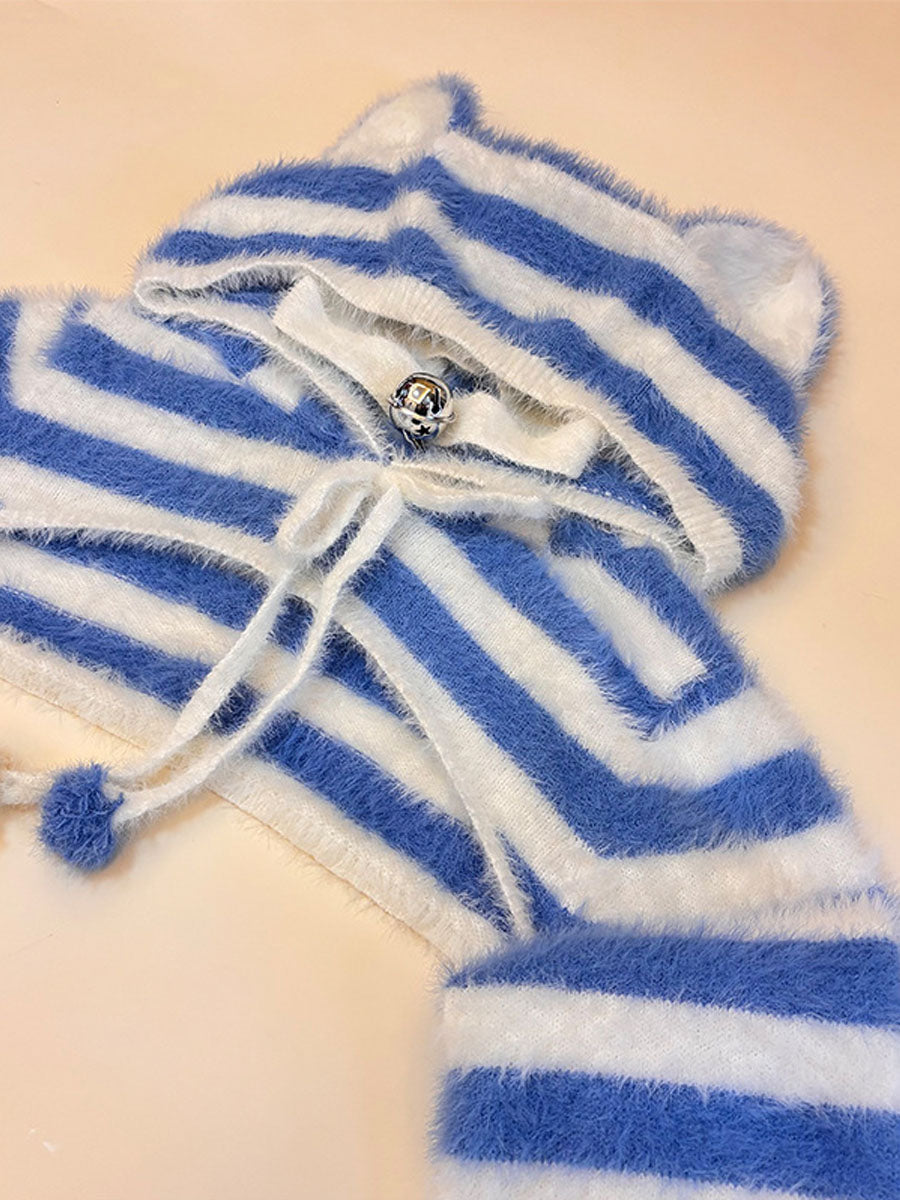 Fuzzy Striped Kitten Cosplay Lingerie Set