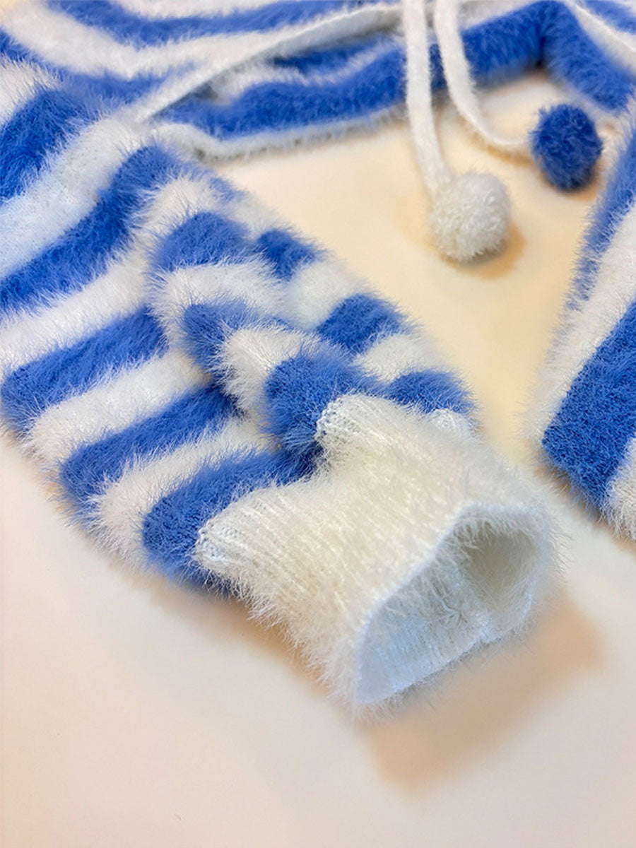 Fuzzy Striped Kitten Cosplay Lingerie Set