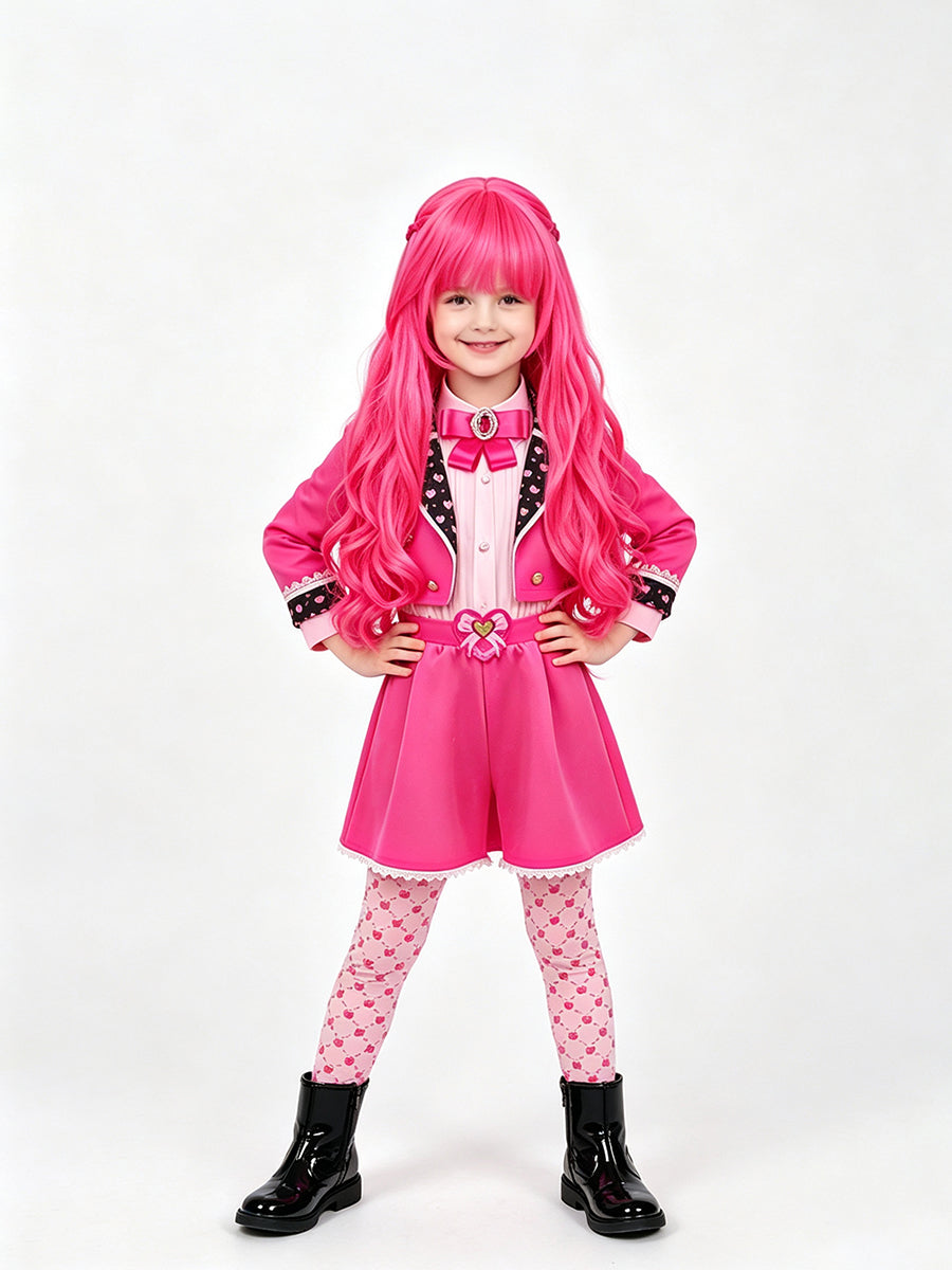 Girls Wonderland Princess Pink Cosplay Suit