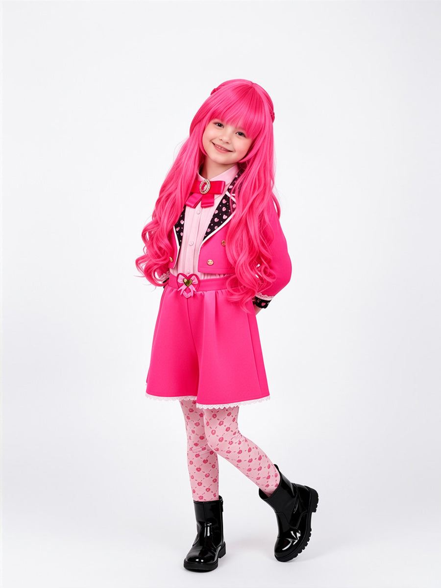 Girls Wonderland Princess Pink Cosplay Suit