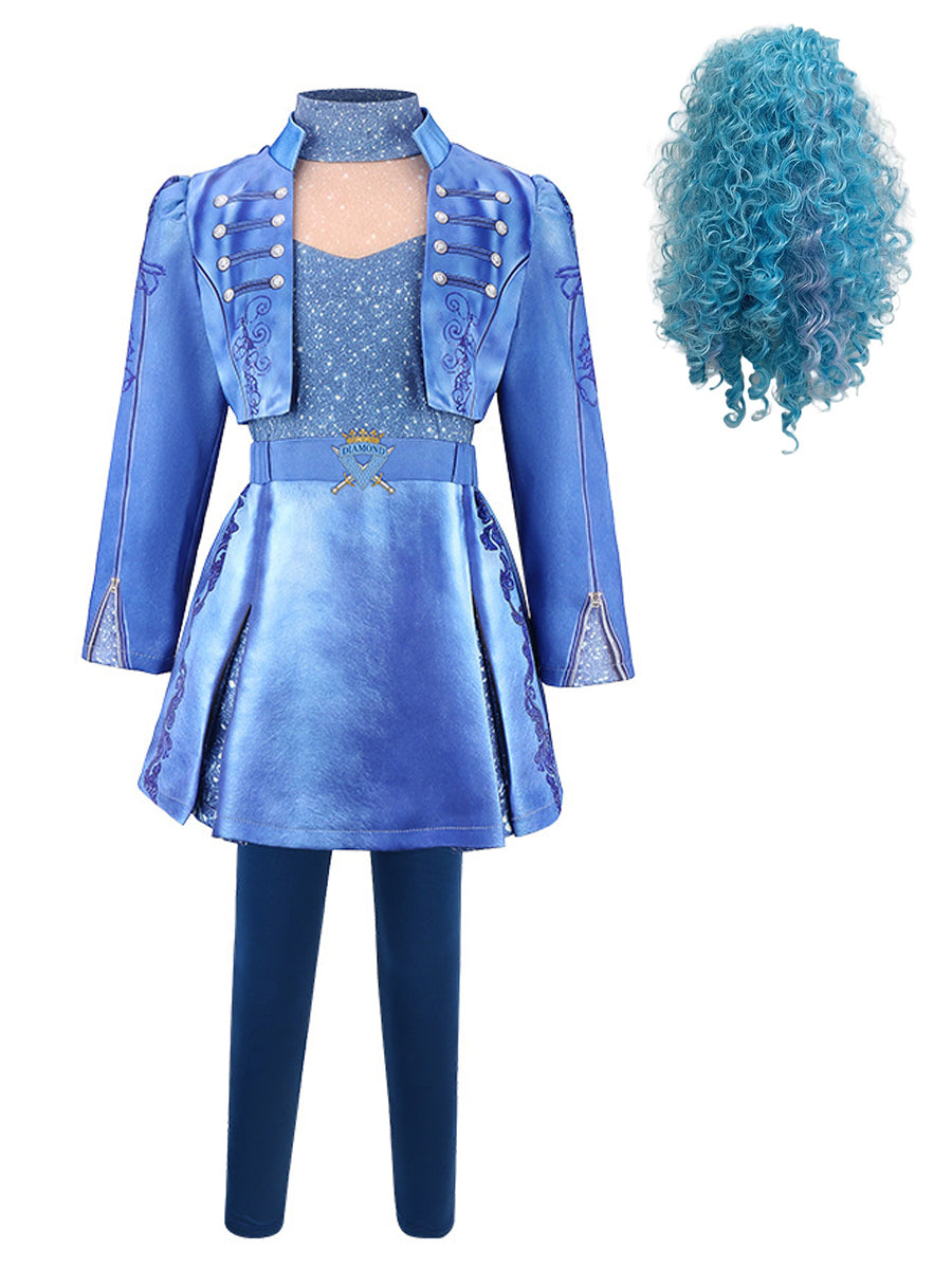 Girls Wonderland Princess Blue Battle Outfit