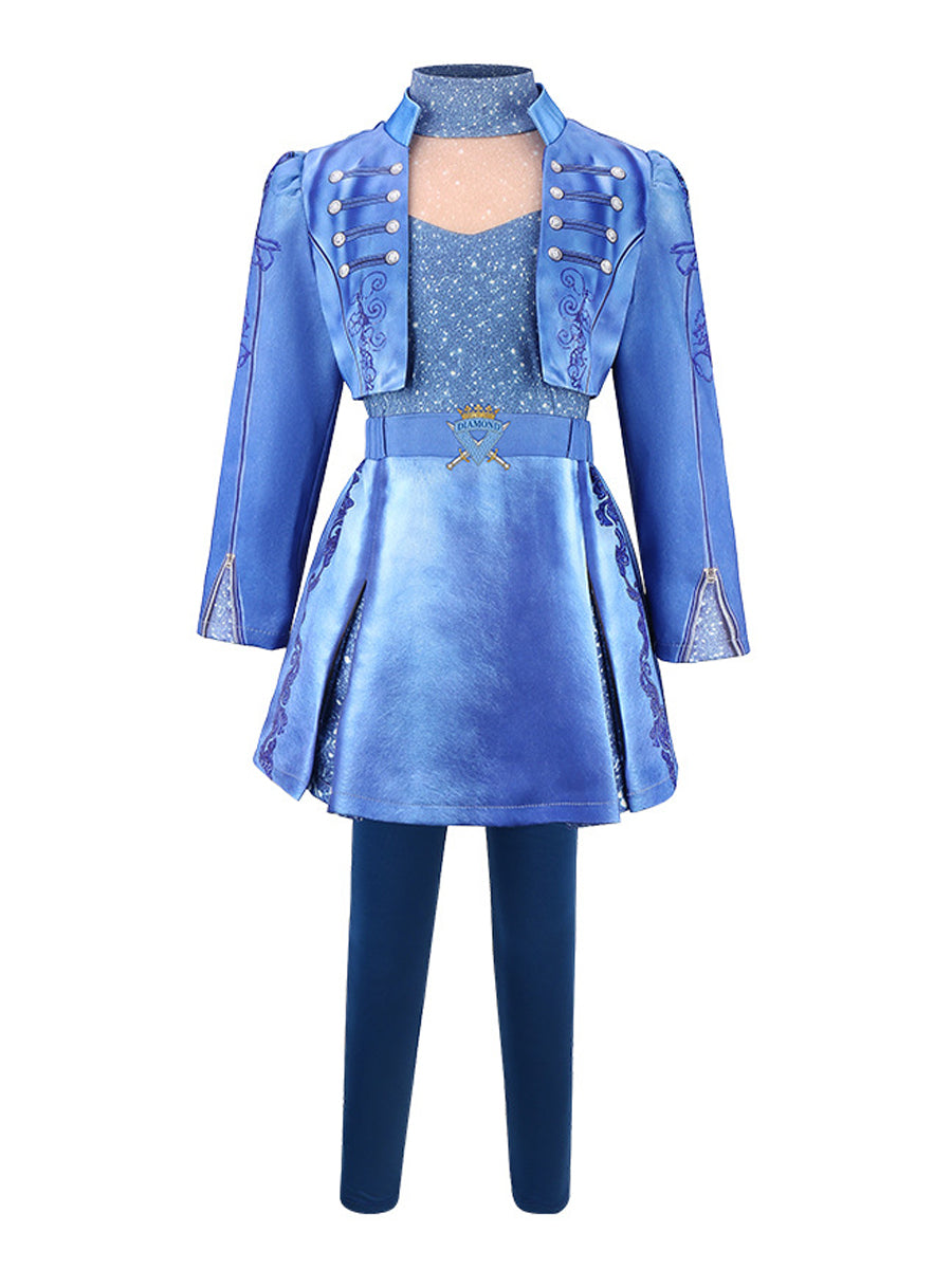 Girls Wonderland Princess Blue Battle Outfit