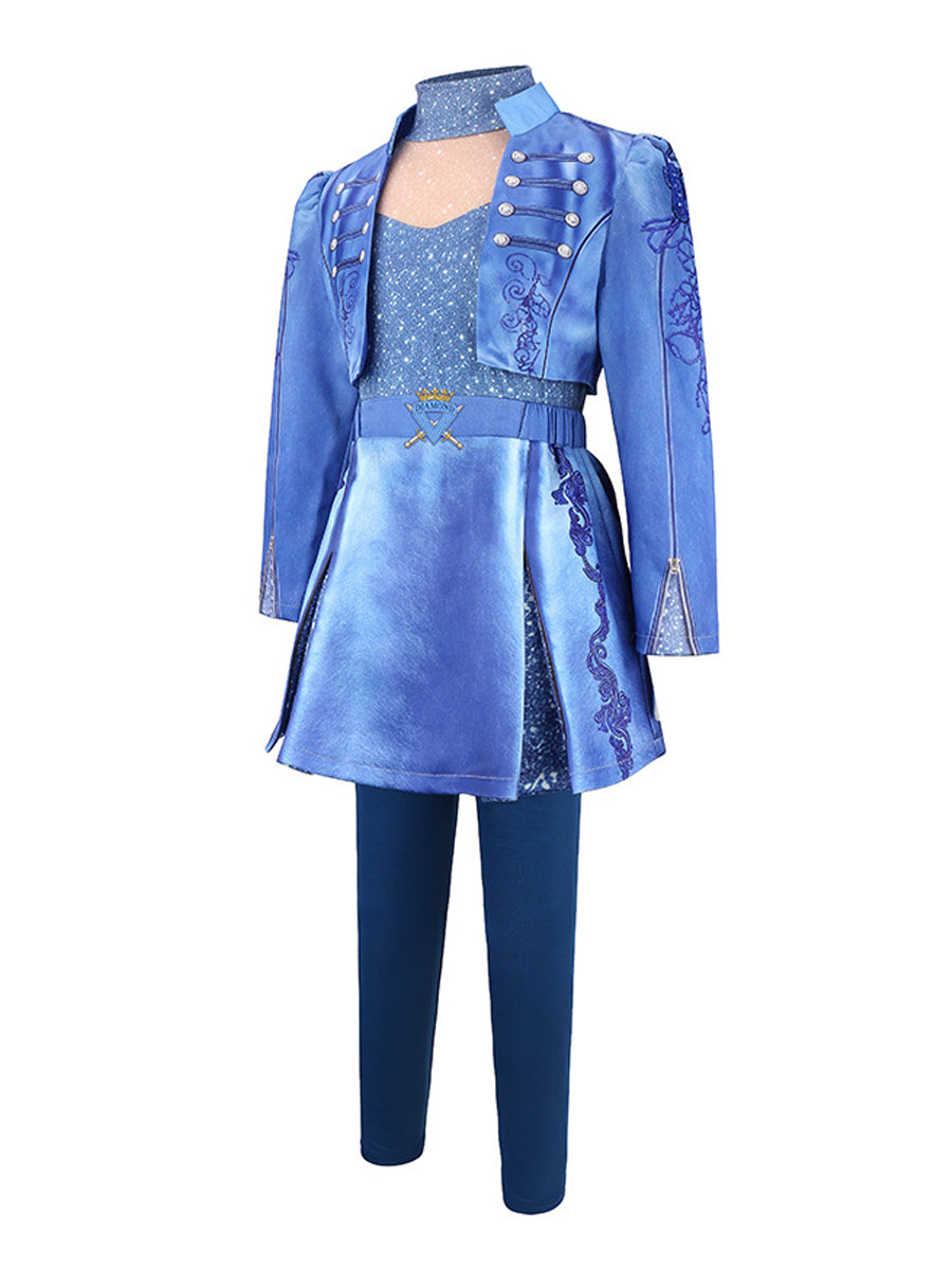 Girls Wonderland Princess Blue Battle Outfit