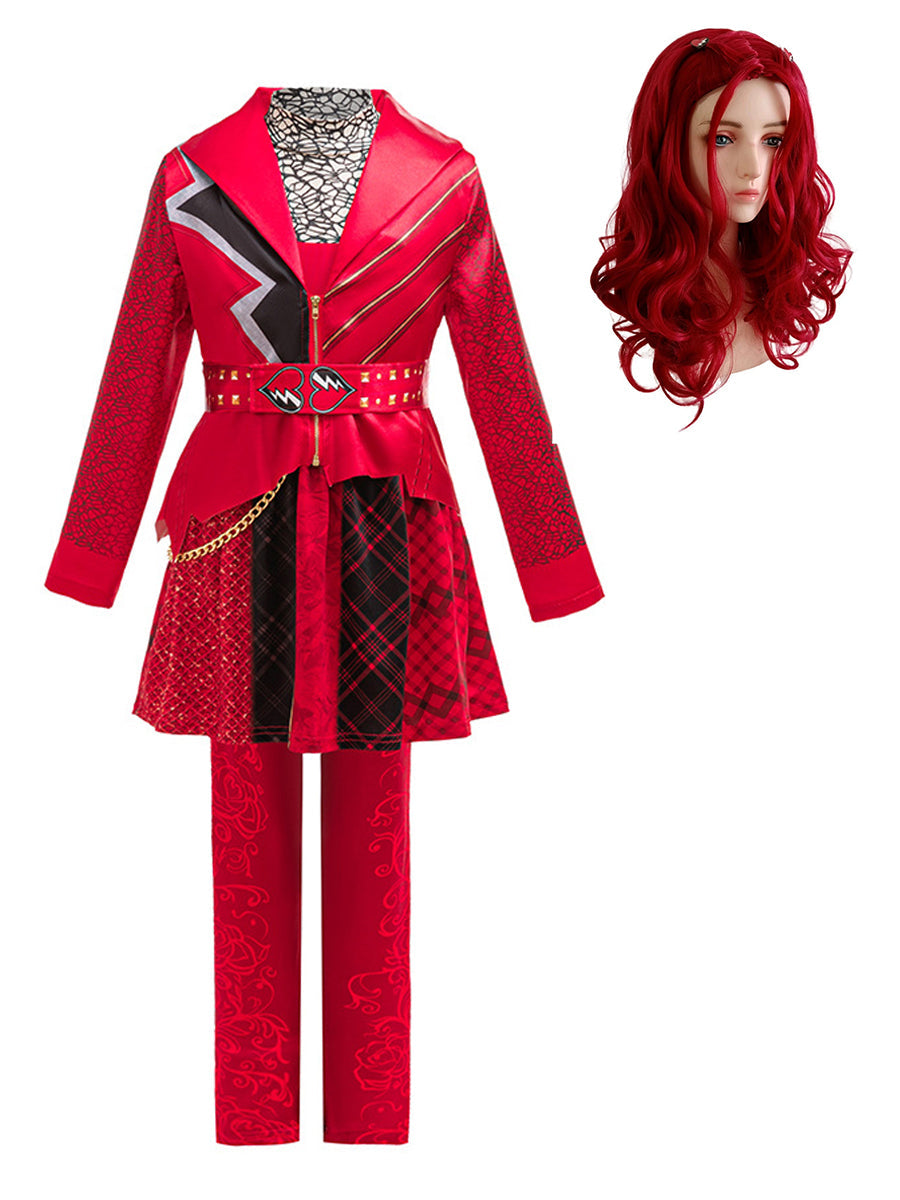 Kids Royal Heart Wonderland Princess Red Cosplay Costume