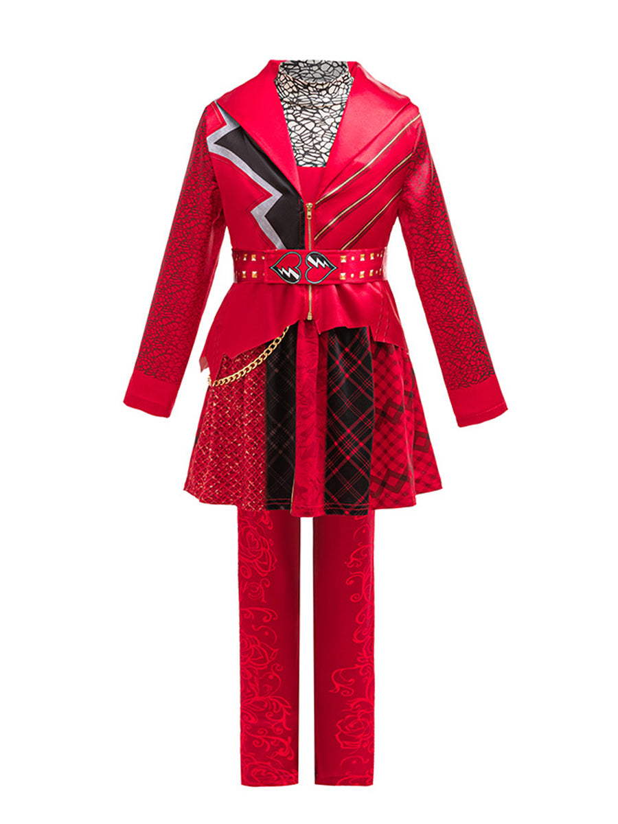 Kids Royal Heart Wonderland Princess Red Cosplay Costume